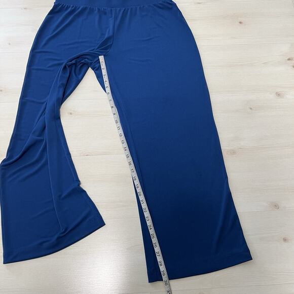JM Collection Wide-Leg Pull-On Jersey Pants Royal Blue Large Comfort Waist - Picture 5 of 8